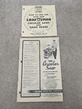 Vintage 1954 CRAFTSMAN -The Circular Saw -The Jointer Shaper & Thickness Planer picture