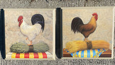 Chicken Rooster Picture Wall Hanging  (set of 2) 10”x10