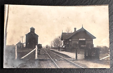~1908 GRAND TRUNK RAILWAY BROOKLIN STATION DEPOT ONTARIO CANADA RPPC POSTCARD picture