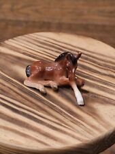 VTG Horse Figurine Bone China Brown Lying Colt Made In Japan Miniature H4688 picture