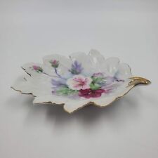 Vintage Rossetti Hand Painted Pink Floral Gilt Leaf Trinket Dish 6
