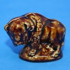 Wade Whimsies Brown Buffalo Red Rose Tea Figurine England picture