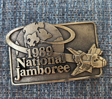 Vintage Boy Scout 1989 National Jamboree Brass Space Shuttle Belt Buckle Unused picture