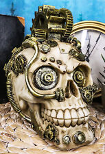 Mad Max Geared Mohawk Steampunk Cyborg Clockwork And Pipes Punk Skull Figurine picture