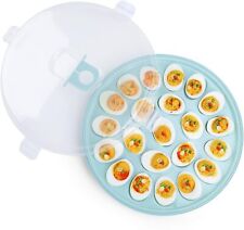 Deviled Egg Tray with Lid Deviled Egg Platter Container Carrier picture