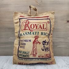 Royal Basmati Rice Burlap Bag Zipper Handle Reusable Hippie Tote No Rice picture