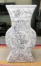 Molly Hatch Anthropologie Retired Floral Ceramic Urn Vase Cobalt Blue On White picture