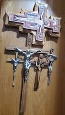 Catholic Cross St Francis plus 4 more (5 total) Crucifix, Cross Lot picture