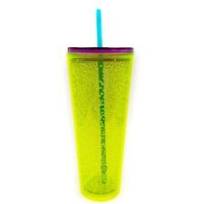 Starbucks Neon Lime Green Bubble Tumbler Travel Cup With Straw Venti 24 fl oz picture