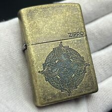 Zippo Oil Lighter Mythical Runes Gold Brass 2BS-RUNES Regular Case Japan picture