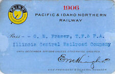1906 PACIFIC IDAHO NORTHERN GOLDEN HEART  LOW # 285   RAILROAD RR RAILWAY PASS picture
