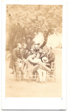 1860 Marseille Langerock Curious Albumin Hair CDV Photo Group Men's Sitting picture