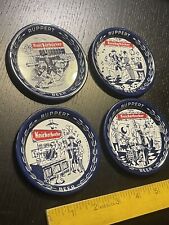 Knickerbocker Beer Jacob Ruppert NYC Old Vintage Tin Metal Coaster Tray Lot/4 picture