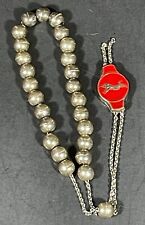 Vintage Red & Blue Enamel KRETA Silver Tone Islamic Prayer Beads - 26 Total picture