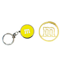 M&Ms Yellow Spinning Keychain And Gold Colored 