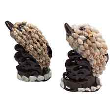 Vintage Salt and Pepper Shaker Set 1960s Seashell Covered Dolphin Shell picture