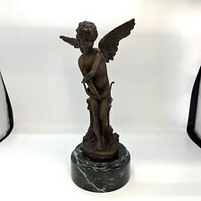 Vintage Hippolyte Moreau Bronze Cupid Cherub Figure With Marble Base picture