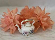 Hammersley Mini Teapot Floral Accent White Gold With Lid  picture
