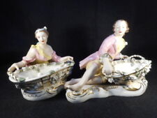 Vintage Nadia Porcelain Victorian Man and Woman Figural Candy Dish Signed picture