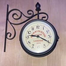 KENSINGTON STATION LONDON DOUBLE TWO SIDED TRAIN RAILROAD WALL CLOCK Size 5x5 picture