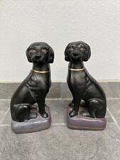 Black Lab Labrador Retriever Dog Bookends Pair Figures 8” Tall Heavy Weight picture