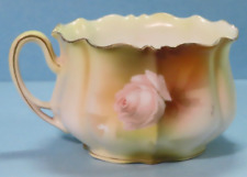 Antique RS Prussia Porcelain Tea Cup w/ Scalloped Edge Pink Rose picture