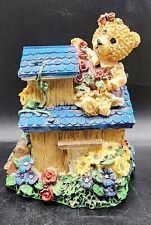 Vintage Boyd's Bear Figurine Bank Child Boy Girl Flowers Play House  picture