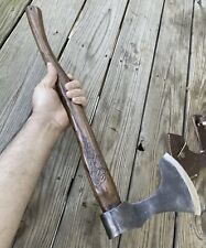 CUSTOM High Carbon Steel TOMAHAWK , HATCHET, AXE , INTEGRAL ENGRAVED HANDLE picture