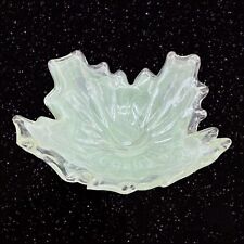Recycle Art Glass Centerpiece Bowl Green Glass Swirl 7.6”D 3”T picture