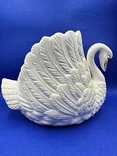 Vintage Porcelain White Swan Planter 7