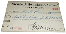 1902 MILWAUKEE ROAD MILW EMPLOYEE PASS #3156 picture