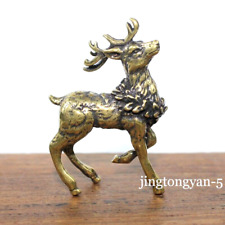 Brass Deer Figurine Statue House Office Table Decoration Animal Figurines Toys picture