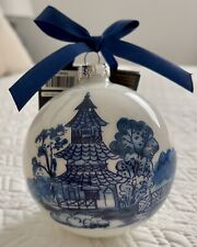 Chinoiserie Pagoda Christmas Ornament Glass Ball NEW picture