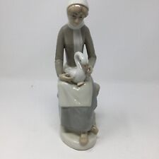 Casades Porcelain Figurine Lady With Goose. Approximately 9”. Spain picture