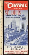 RARE 1956 FLY CENTRAL AIRLINES BROCHURE CENTRAL'S 29TH CITY ST. LOUIS picture