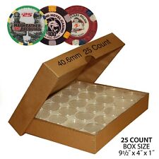 25 Direct Fit Airtight H40 Capsules Holders For CASINO CHIPS / Poker Chips w/BOX picture