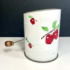 Vintage Bromwell’s 3-Cup Metal Flour Sifter Apple Design Measuring Made in USA picture