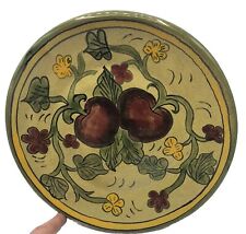 Vintage Art Pottery Majolica Plate Red Apples Fruit Large Plate Platter Fun picture