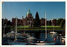 Parliament Buildings Victoria, British Columbia, Canada Postcard Boats on Water picture