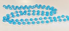 NEW: 1 meter AQUA TEAL Crystal Rosary Chain Silver, 8mm faceted round beads   picture