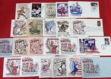 Lot of 23 Vintage Dave Bennett Cachetoons, First Day of Issue, Cover and Stamp picture