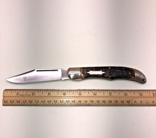 Vintage Valor Hunting Knife #11556 Folding Pocket Knife Bone Handles Japan MINT picture