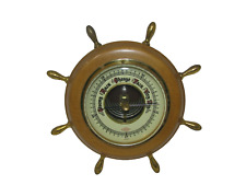 Vintage ATCO Ships Wheel Barometer WALL Nautical Decor 7” Round Germany maritime picture