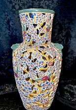 Beautiful “Rare” Jingdezhen Hollow Chinese Ceramic Vase; Pierced; Pre-Owned picture