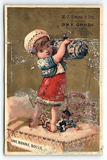 c1880 FREDERICKTOWN OHIO M.J. SIMONS & SON DRY GOODS VICTORIAN TRADE CARD P2819G picture