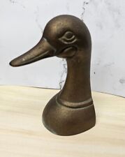 BRASS Duck Goose BOOK END Or Door Stop Rustic Fishing Hunting Cabin Solid picture