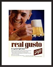 Framed Vintage LIFE Magazine Ad - Original Ad - 1962 Schlitz Beer Real Gusto Ad picture