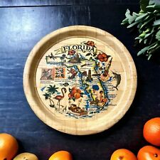 VINTAGE 1960s Florida Bamboo Tray Wall Plate  picture