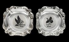 Lot Of 2 Vintage Federal Glass Game Bird Clear Ashtrays Sportsman Grouse & Goose picture