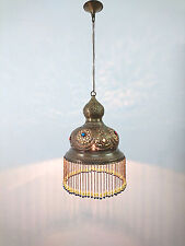 BR393 Antique Gold Finish Handmade Moroccan Dome Hanging Lampshade picture